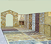 Various styles of stone flooring and paving coating