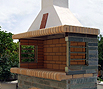 CODE 9: Double barbeque, for two full lambs, with firebrick, coated entirely with Karystou stones, 170 x 80 cm