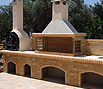 CODE 3: Barbeque with Chech firebricks, Set BBQ, double barbeque 170 x 85 cm, with bench, sink and cast iron oven