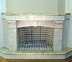 CODE 5: Three-side, cornered fireplace, with white firebrick, coated