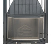 T75: Energy fireplace, stripped, three-sided, sliding door, silver