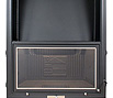 T90: Energy fireplace, straight, stripped, with sliding door, cast iron colored